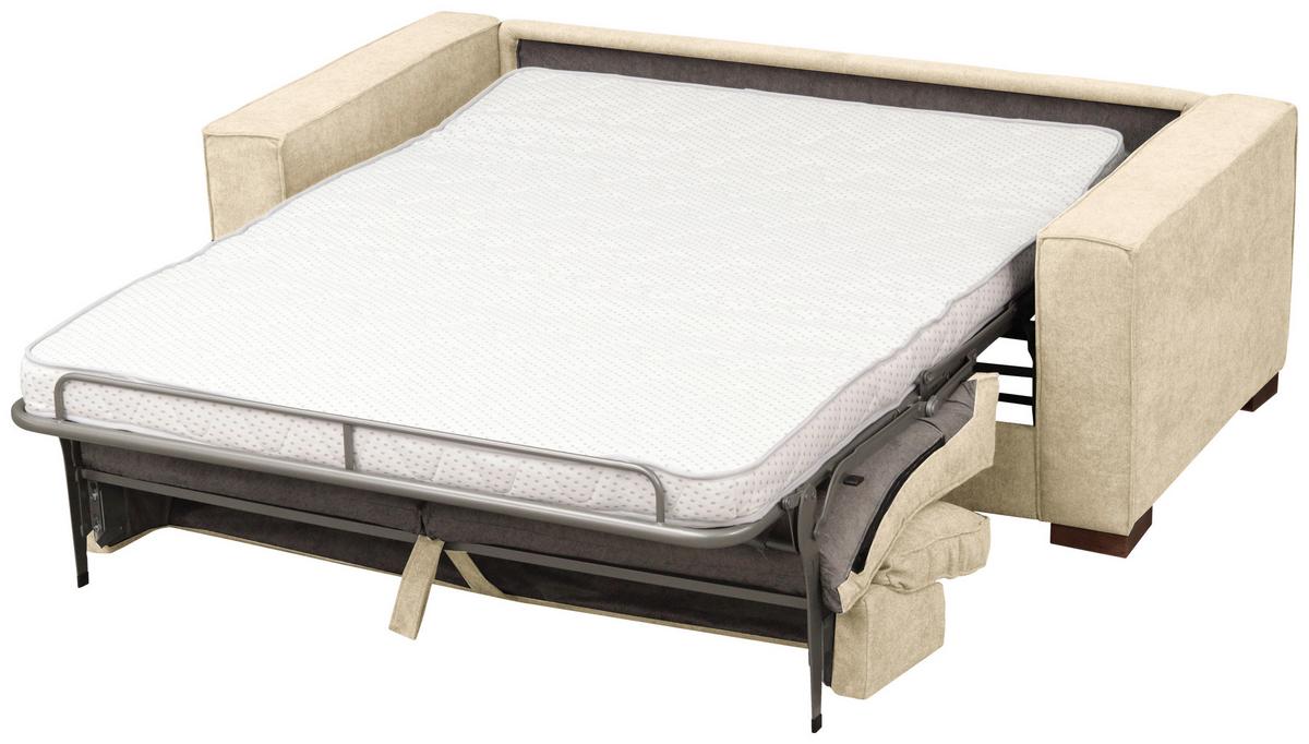 Schlafsofa Texas Creme Webstoff, B: 203 Cm - Dunkelbraun/Creme, Design, Textil (203/85/99cm) - MID.YOU