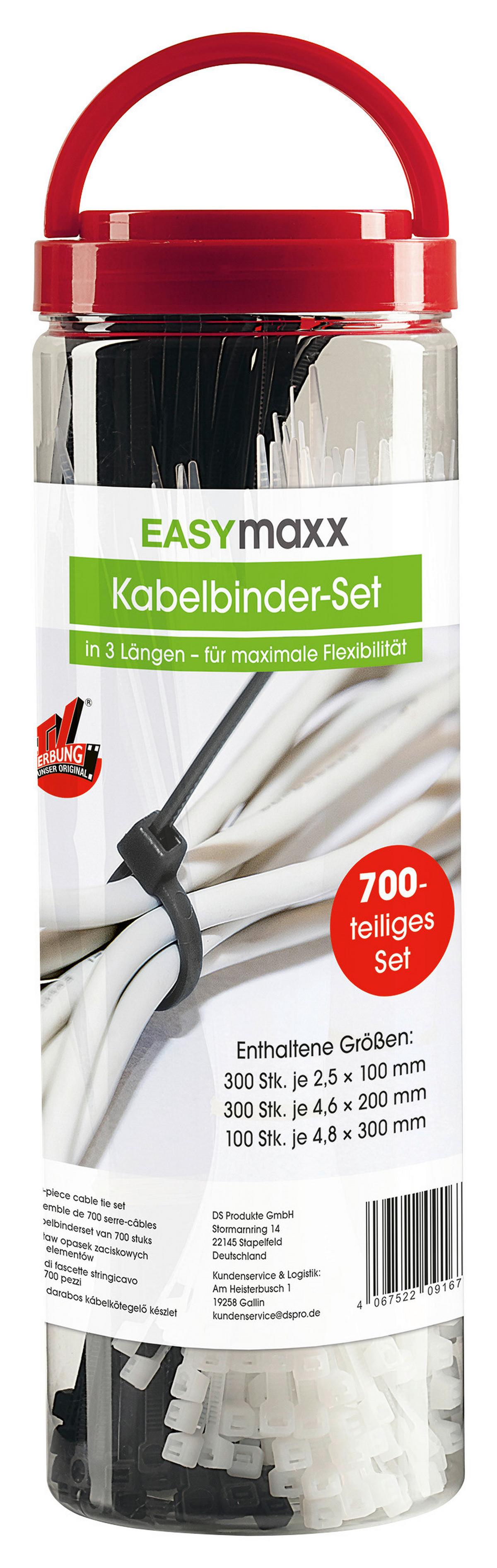 Kabelbinder 700 Stk./pkg. - Schwarz/Weiß, Basics, Kunststoff (0,48/30cm)