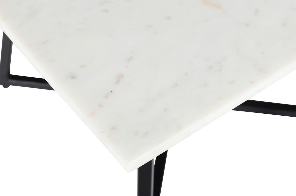 Konferenčný stolík MONTEVIDEO 65x65 - čierna/biela, Modern, kov/kameň (65/44/65cm) - Mömax
