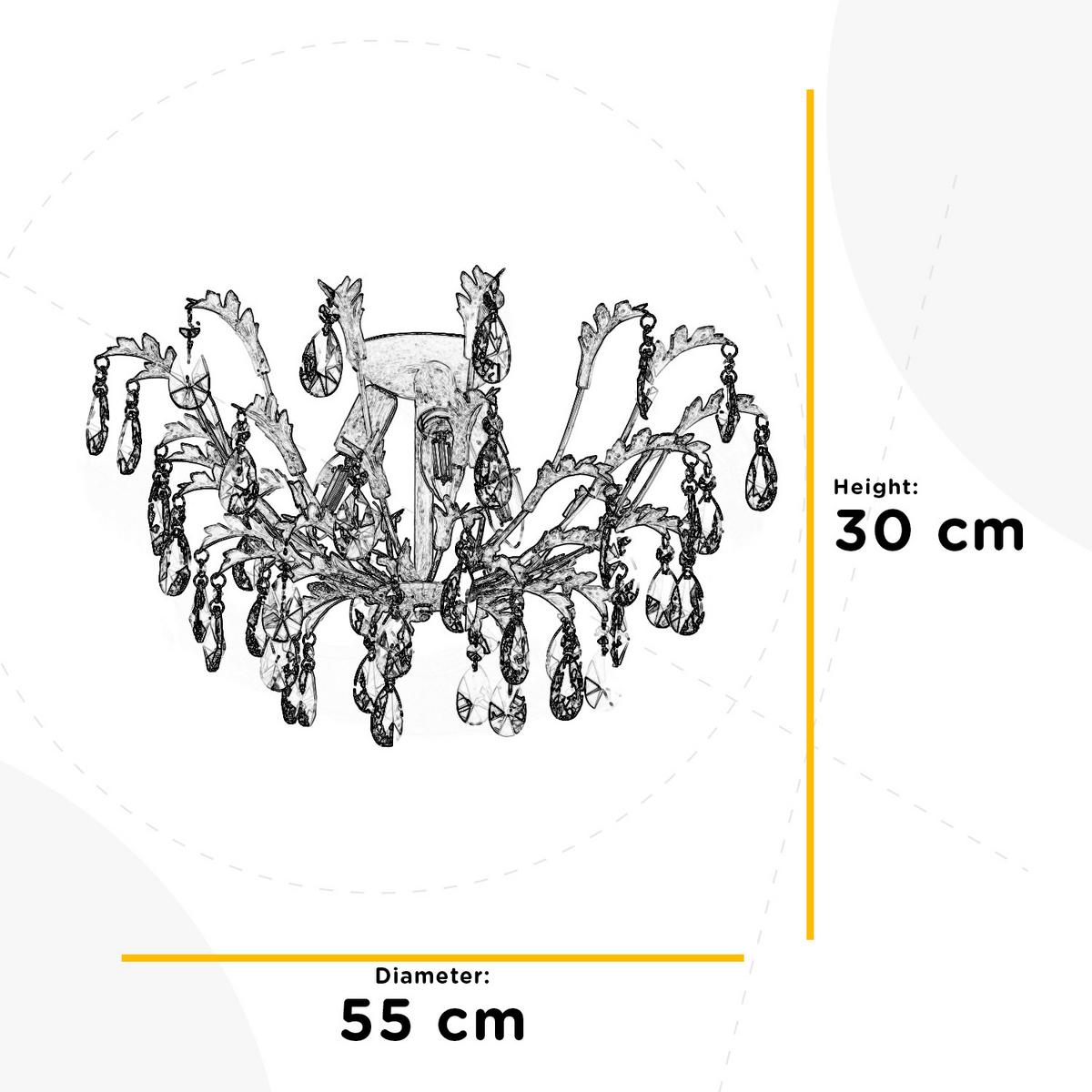 Deckenleuchte 4864/Pl3 - Weiß, KONVENTIONELL, Glas/Metall (55/30cm)