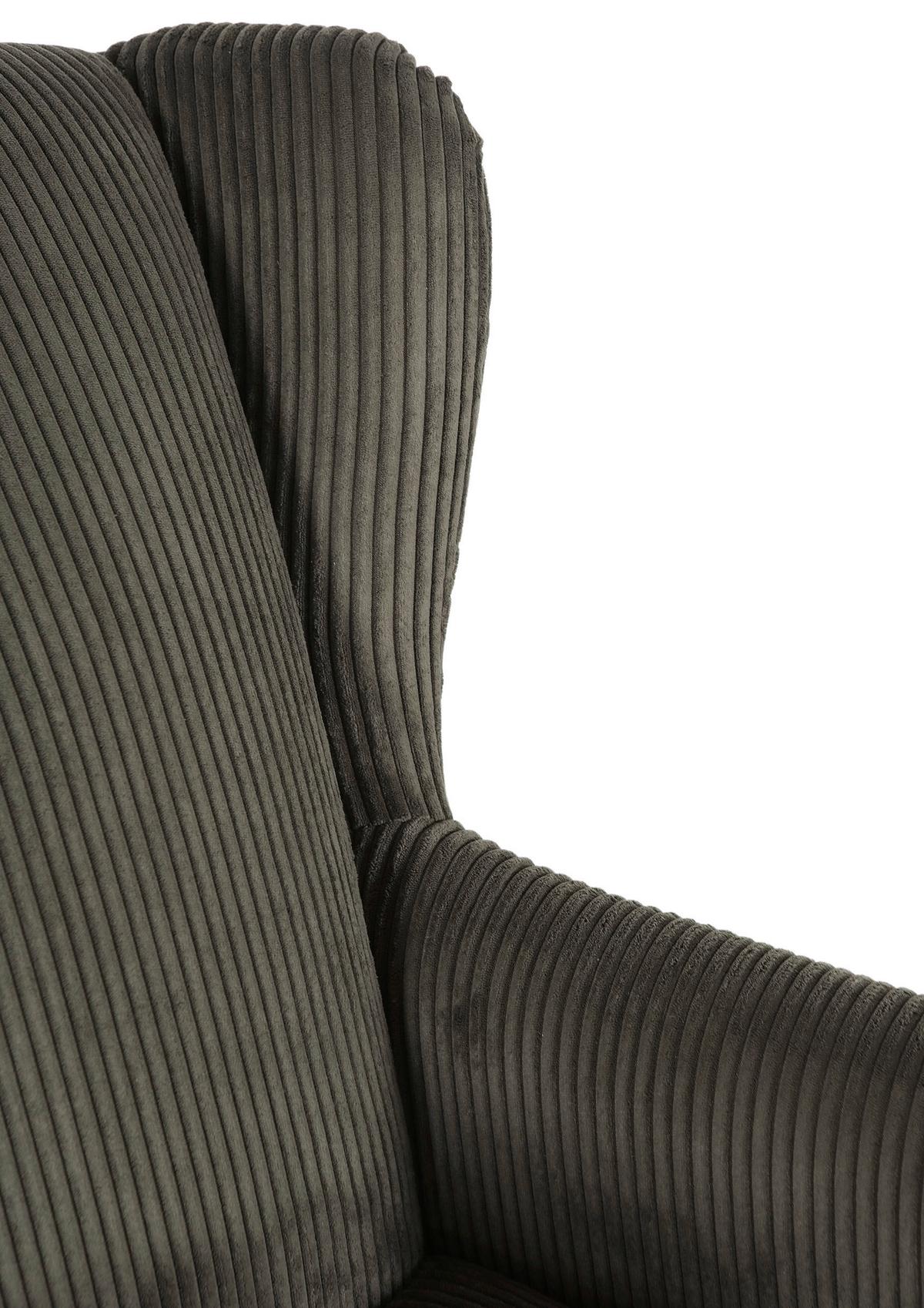 Kreslo - ušiak VIOLA, olivovozelený menčester - olivovozelená/čierna, drevo/textil (82/95/85cm) - Mömax