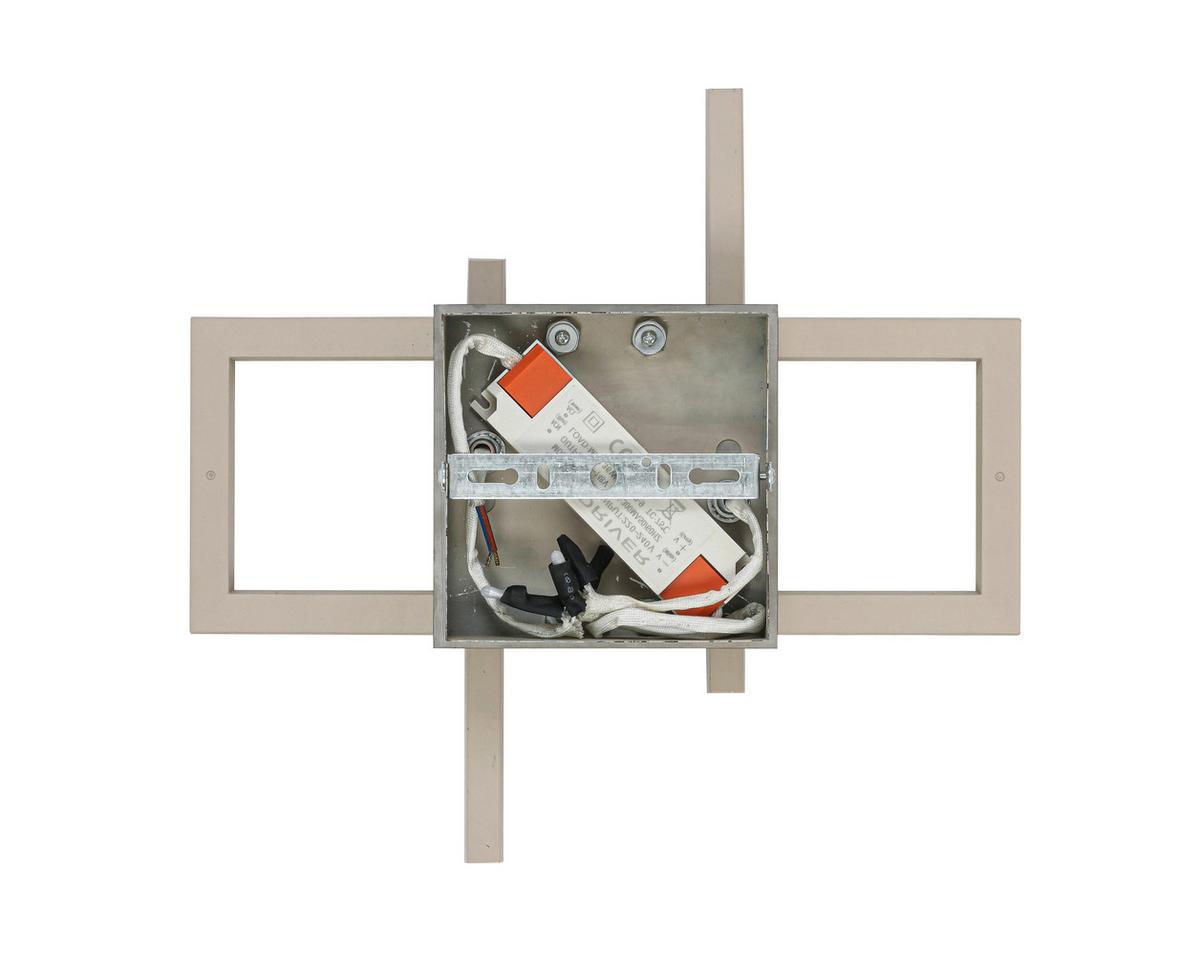 LED-Deckenleuchte Lusa - Sandfarben/Chromfarben, MODERN, Kunststoff/Metall (34/32/6,7cm) - Luca Bessoni