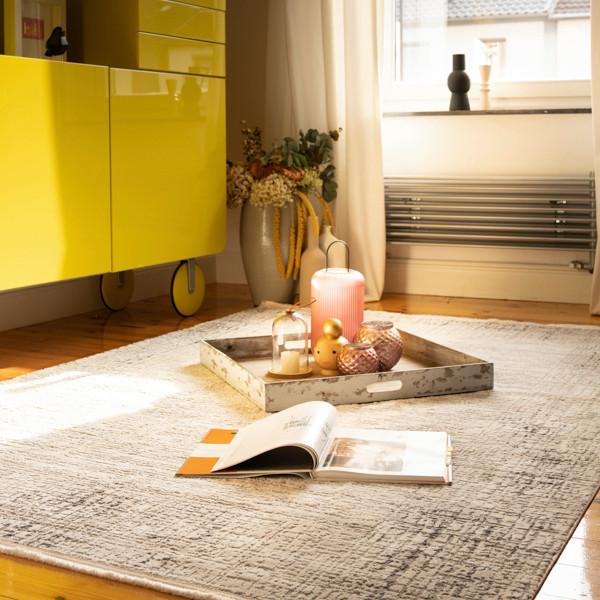 Flachwebteppich My Memphis 380 - Grau, Basics, Textil (80/150cm) - Obsession