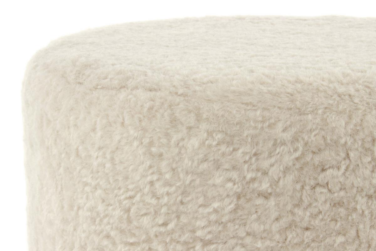 Pouf Plüsch Goldfarben/Beige D/H: ca. 35x35 cm - Beige/Goldfarben, Basics, Textil/Metall (35/35/35cm) - Kayoom
