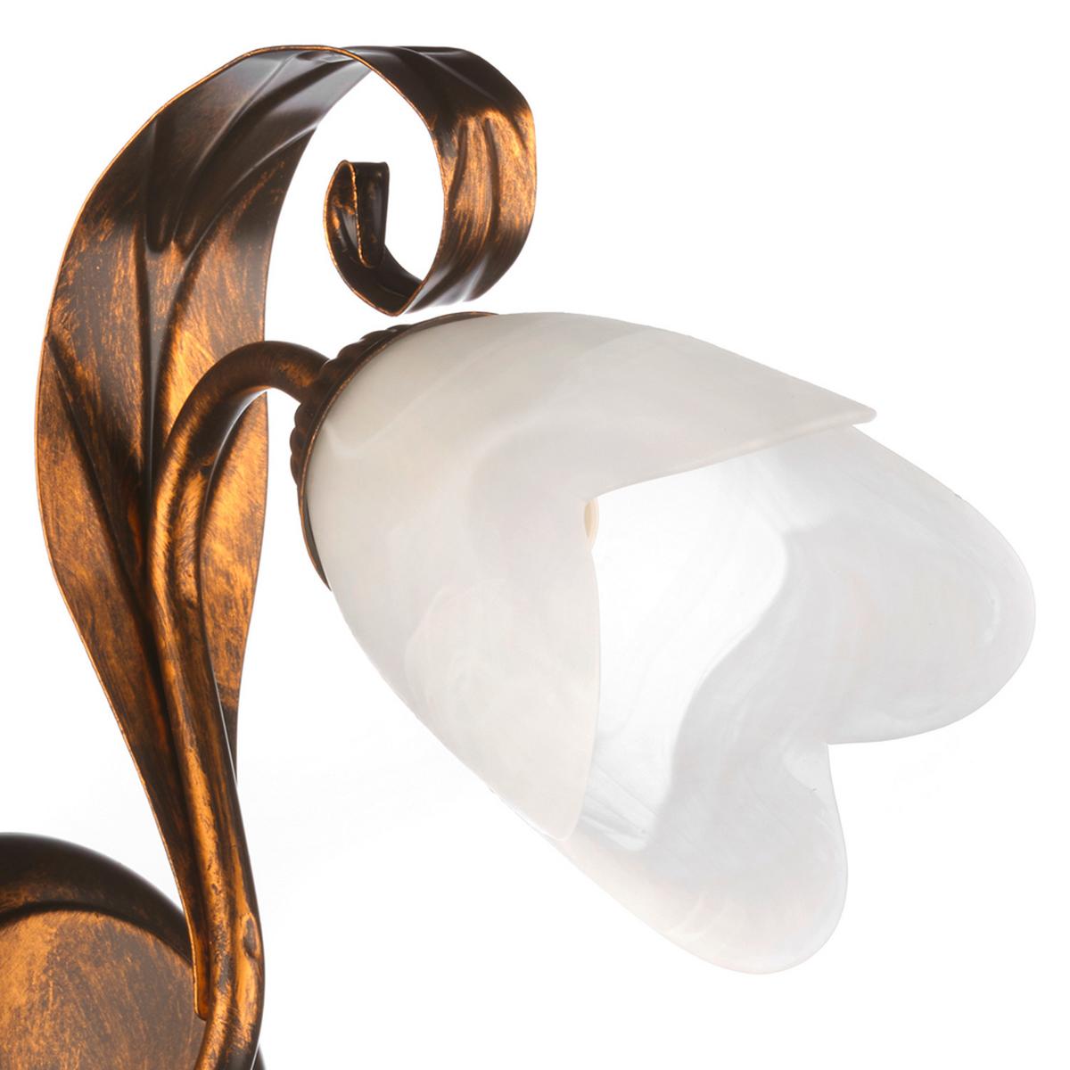 Wandleuchte Perlmutt Bronzefarben L: 25 cm - Perlmutt/Bronzefarben, KONVENTIONELL, Glas/Metall (25/19/32cm)