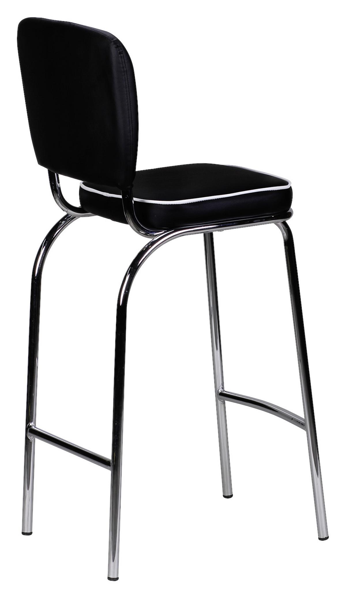 Barová židle AMERICAN DINER černobílá - bílá/černá, Moderní, kov/plast (40/110/38cm) - MID.YOU