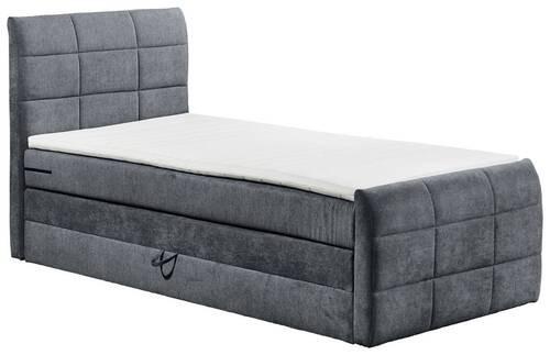 Boxspring postel KUBA 100x200 cm antracit - antracitová, Basics, kompozitní dřevo/textil (100/200cm) - MID.YOU