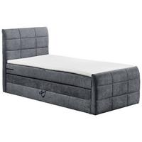 Boxspring postel KUBA 100x200 cm antracit - antracitová, Basics, kompozitní dřevo/textil (100/200cm) - MID.YOU