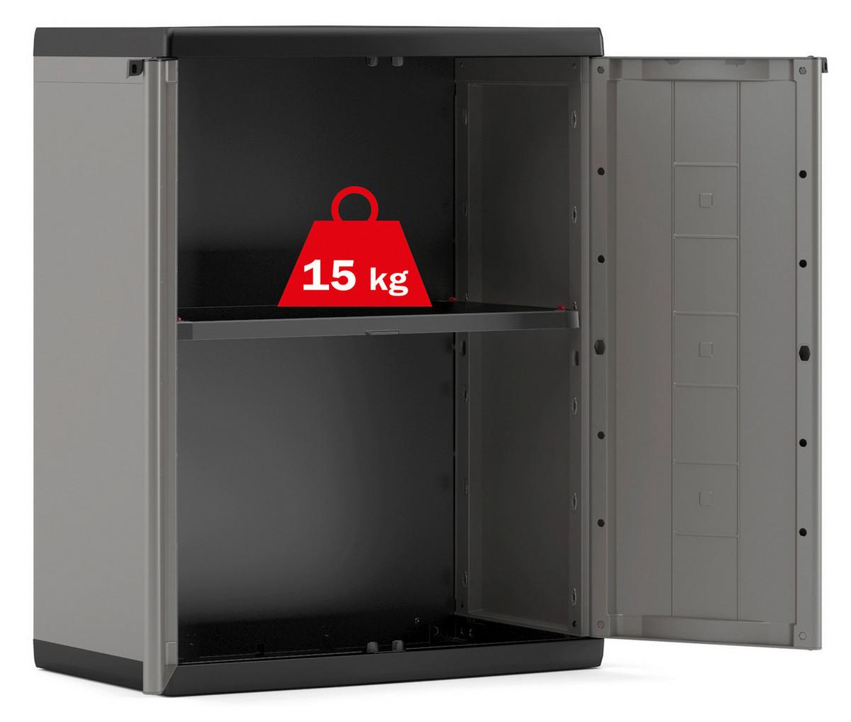 Mehrzweckschrank E-com Jolly Anthrazit/grau 136x166 Cm - Anthrazit/Grau, Design, Kunststoff (136/166/39cm) - Keter