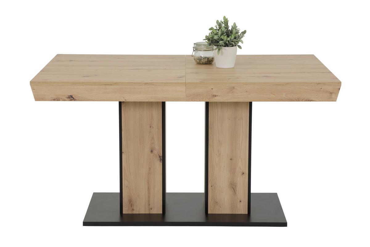 Tischgruppe Agnes I G - Anthrazit/Eiche Artisan, MODERN, Holzwerkstoff/Textil (140 - 220/76/90cm) - MID.YOU