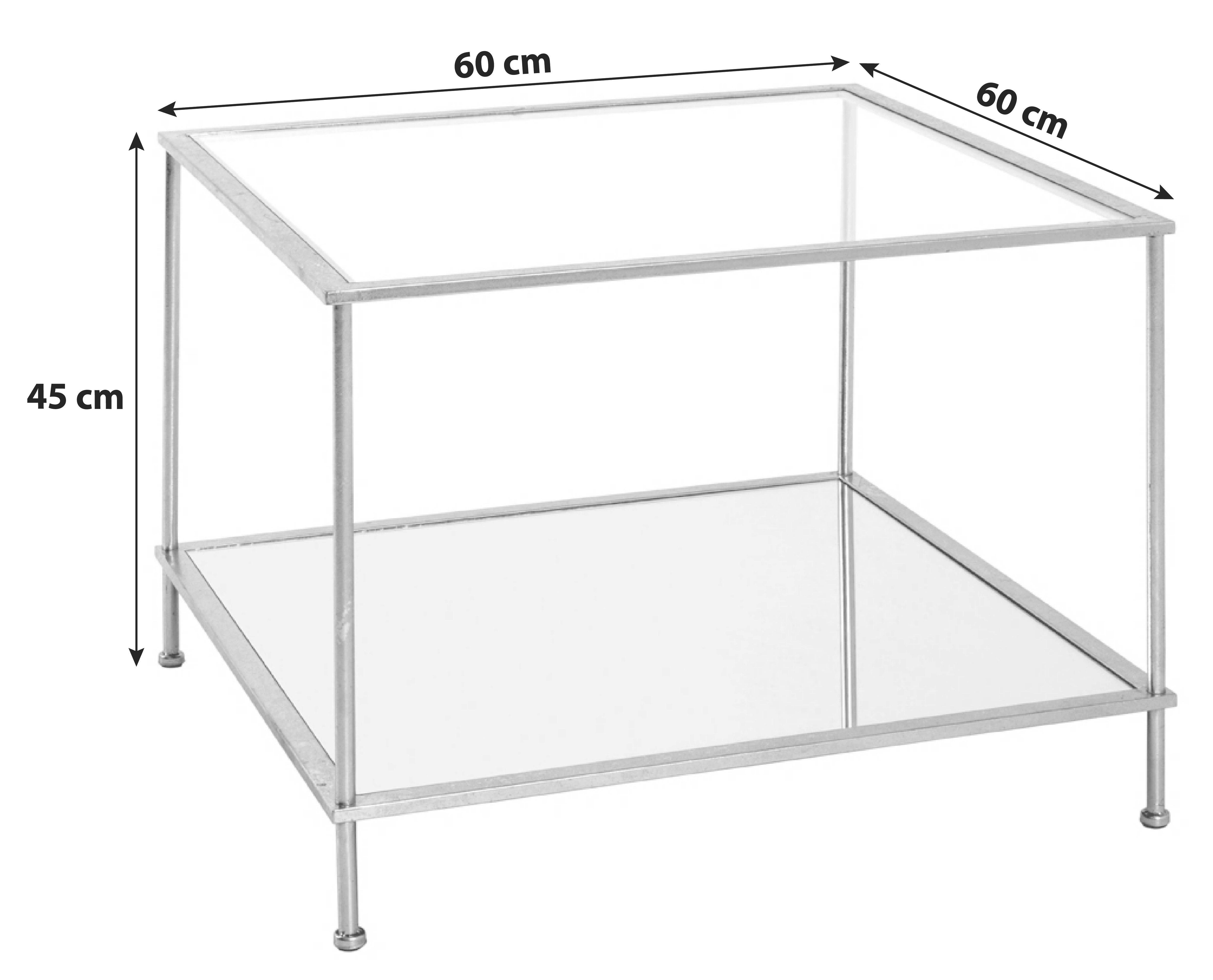 Beistelltisch mit Glasplatten Paris, Goldfarben - Goldfarben, Basics, Glas/Metall (60/45/60cm)