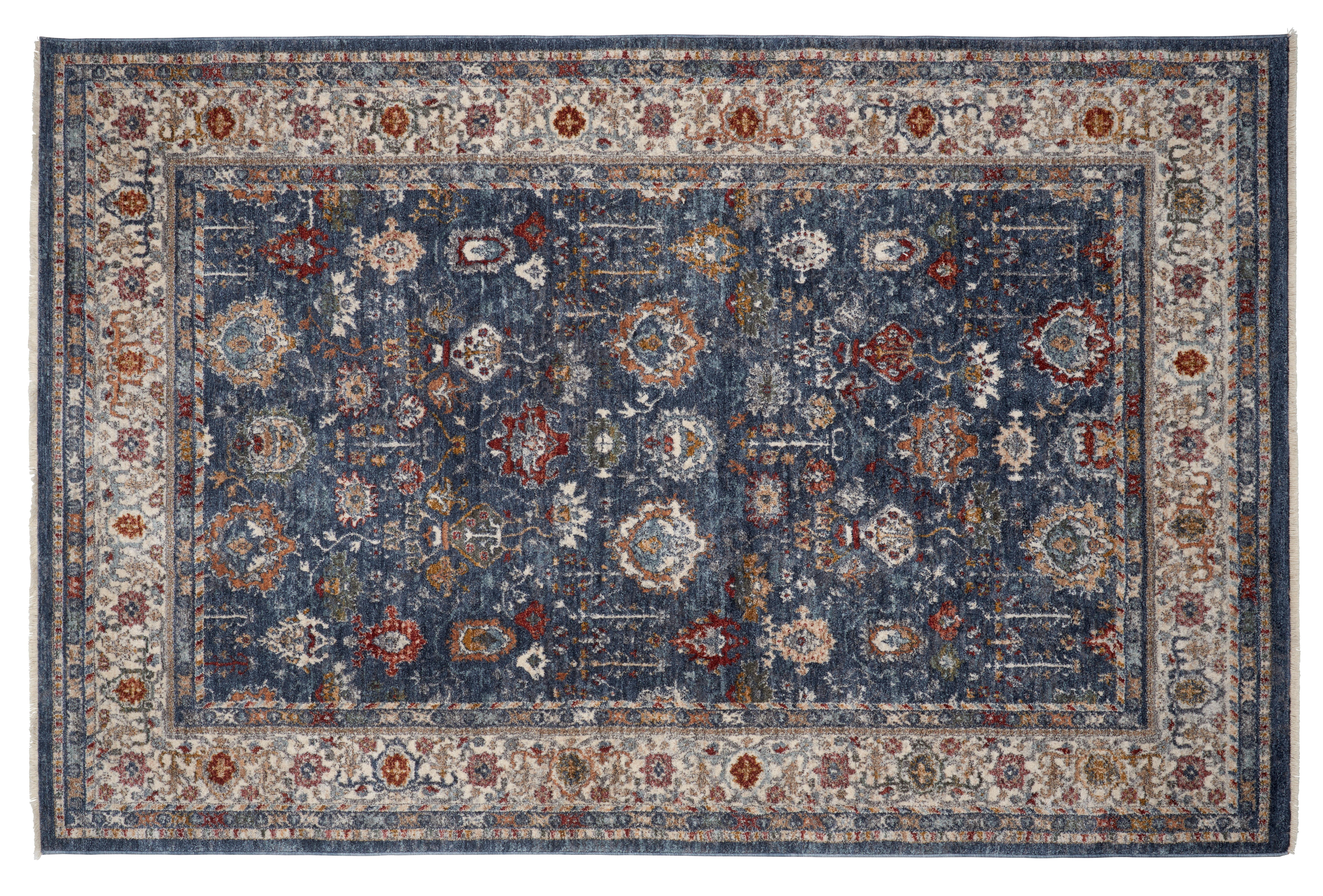 Webteppich Blau klassisch Yennefer 120x160 cm - Blau, Basics, Textil (120/160cm) - James Wood