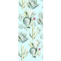 Vliestapete Cactus Blue Panel - Blau/Grün, Basics (100/250cm) - Komar
