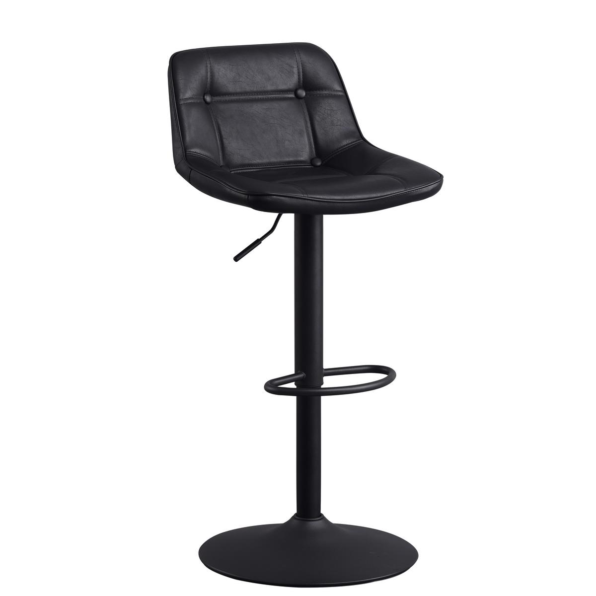 Barhocker-Set Ezra Schwarz B: 47 cm - Schwarz, MODERN, Textil/Metall (47/87/45cm) - MID.YOU