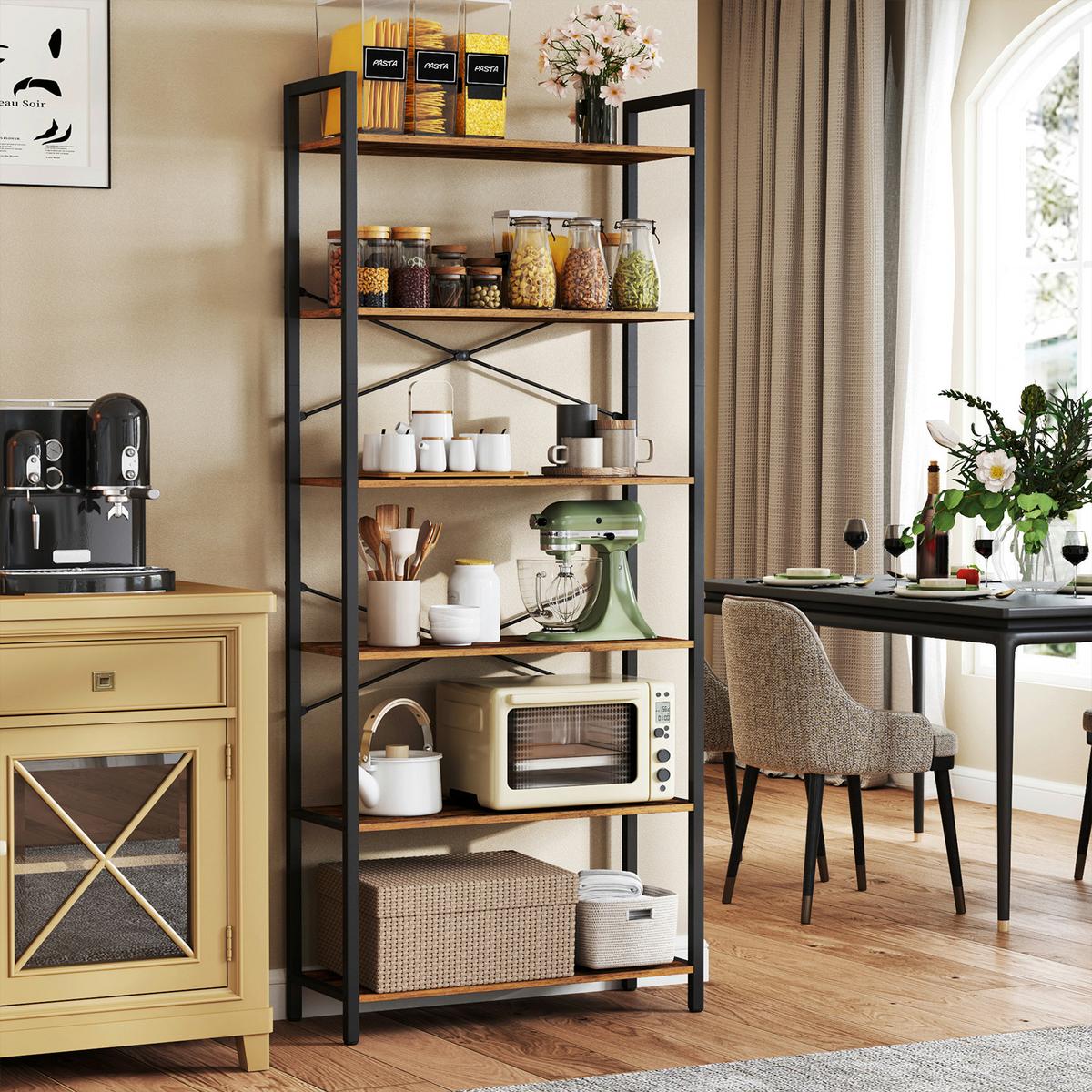 NÁSTENNÁ KNIŽNICA KOV:ČIERNY, FARBA DREVA - Trend (80/184,3/30cm) - MID.YOU