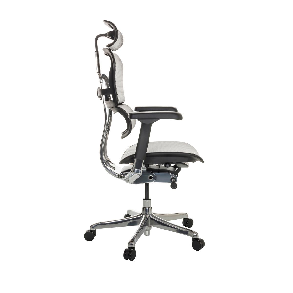 Drehstuhl Ergohuman I - Silberfarben/Hellgrau, Basics, Kunststoff/Textil (69/119-144/65cm) - MID.YOU