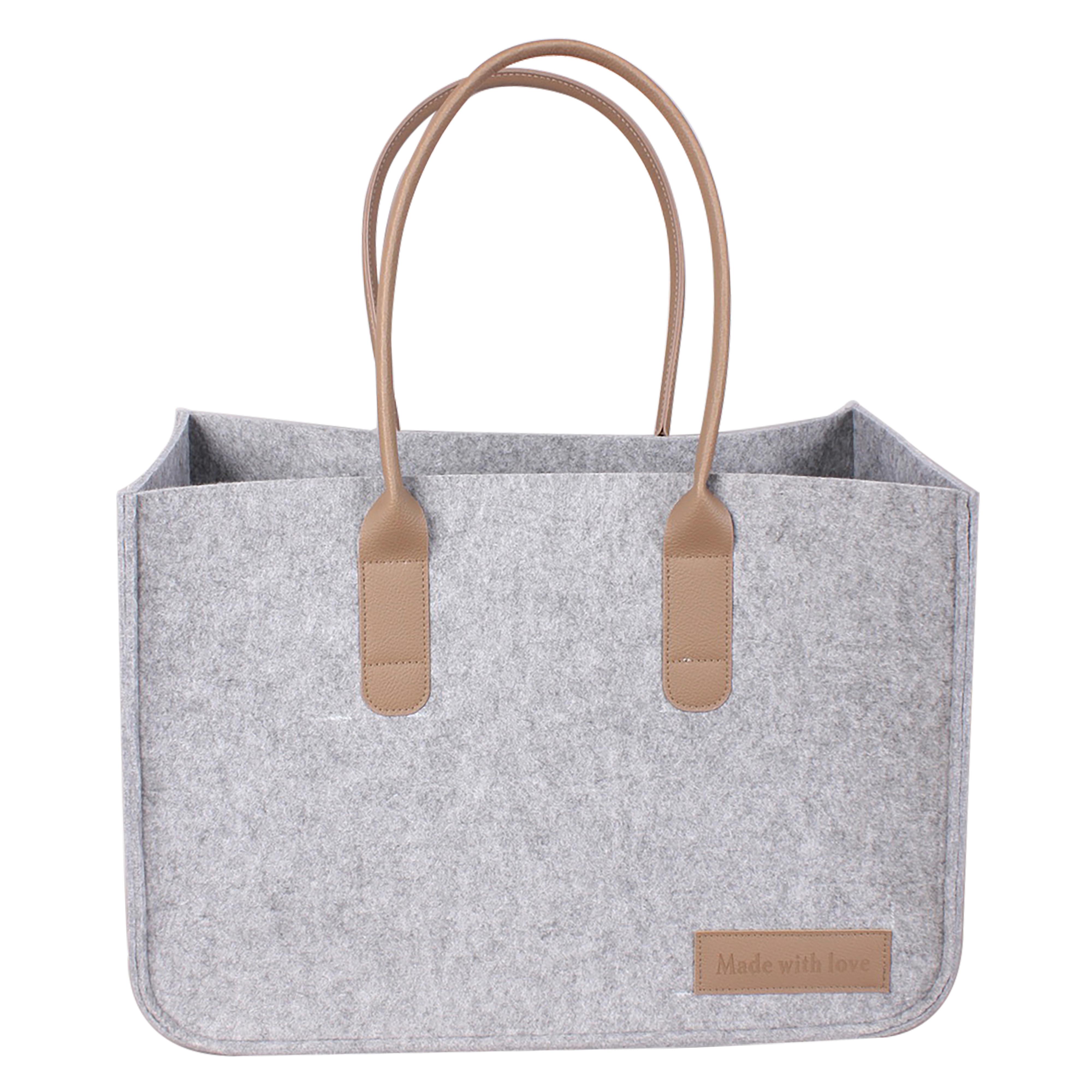 EINKAUFSTASCHE Sophie - Hellgrau/Braun, LIFESTYLE, Kunststoff/Textil (50/25/35cm) - Luca Bessoni
