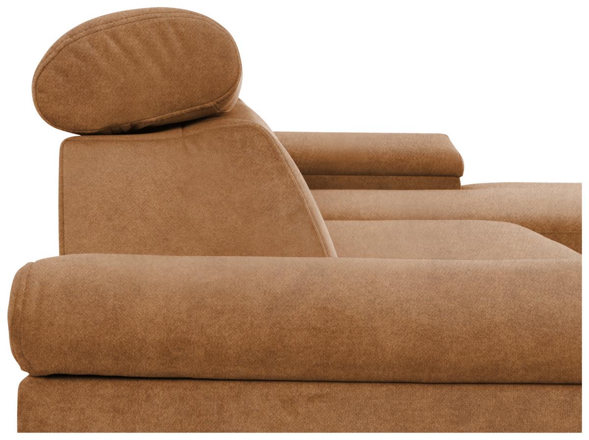 Eckschlafsofa Santi Bernsteinfarben S: 176/2578 cm - Bernsteinfarben/Schwarz, MODERN, Textil (258/176cm) - MID.YOU