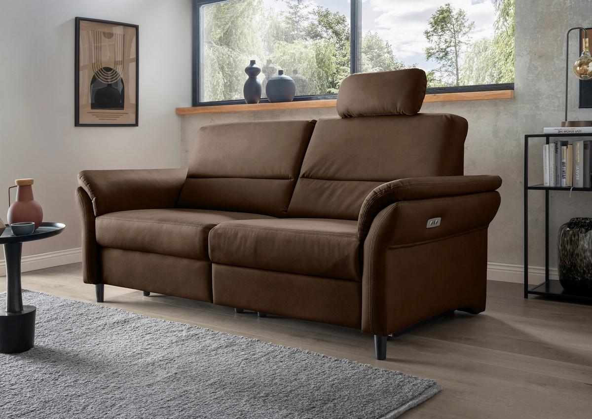 3-Sitzer-Sofa Cavoli, Braun R B: 192 cm - Schwarz/Braun, MODERN, Textil (192/90/89cm) - Livetastic