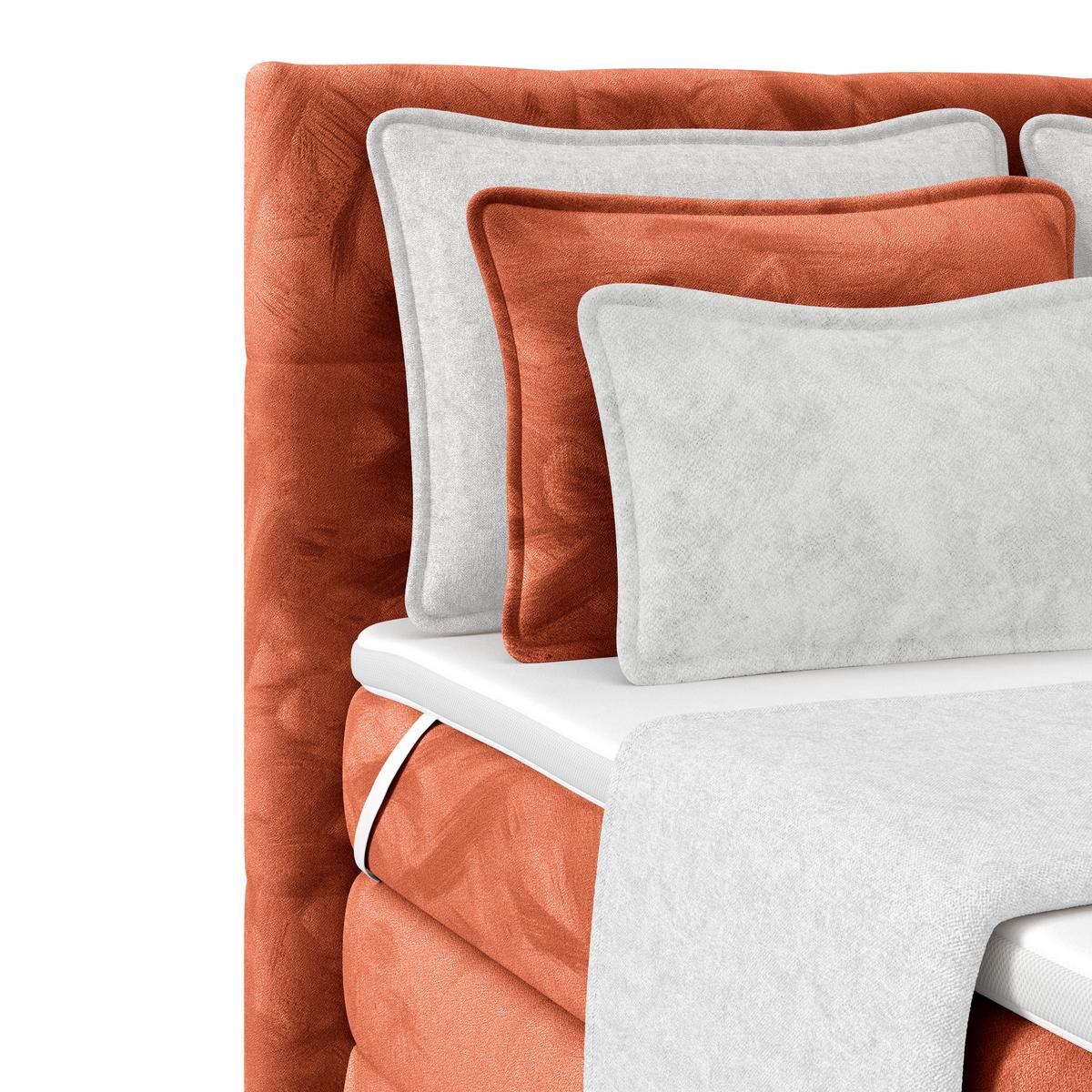 Boxspringbett mit Topper und Bettkasten 140x200 cm Medino - Rostfarben, KONVENTIONELL, Holz/Holzwerkstoff (140/200cm) - Luca Bessoni
