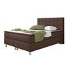 Boxspringbett Mit Topper 140x200 Köln - Silberfarben/Braun, KONVENTIONELL, Textil (140/115/210cm) - MID.YOU