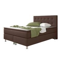 Boxspringbett Mit Topper 140x200 Köln - Silberfarben/Braun, KONVENTIONELL, Textil (140/115/210cm) - MID.YOU