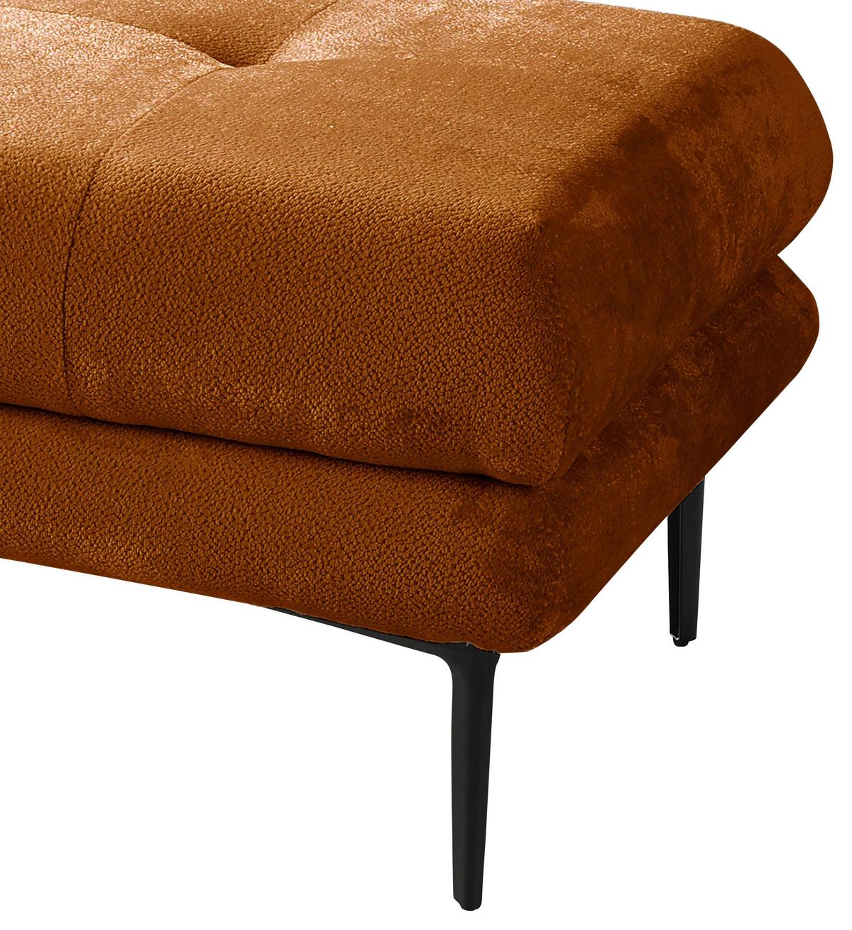 Hocker Ankona Rostfarben/schwarz, 80 Cm - Rostfarben/Schwarz, Design, Textil (80/48/80cm) - MID.YOU