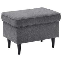 Hocker Oskar - Anthrazit/Schwarz, Basics, Holzwerkstoff/Textil (63/43/42cm) - MID.YOU