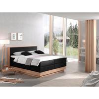 Boxspringbett mit Topper Bettkasten 200x200 cm Moneta - Eichefarben/Dunkelgrau, MODERN, Holz/Textil (200/200cm) - MID.YOU