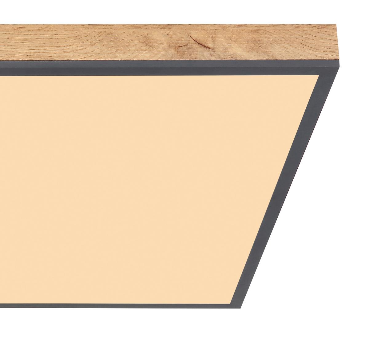 Led-deckenleuchte Doro L: 59 Cm - Opal/Graphitfarben, Basics, Kunststoff/Metall (59/59/6,5cm) - Globo