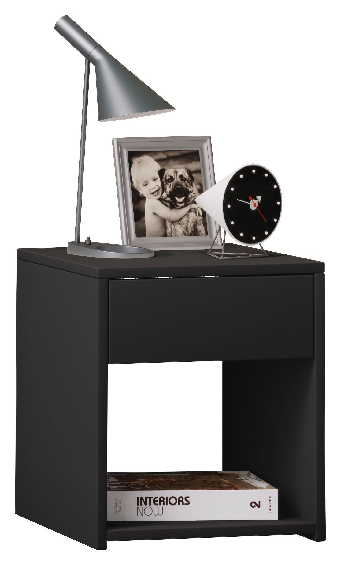 Nachtkästchen Schwarz H: 40 Cm Sledo Mini