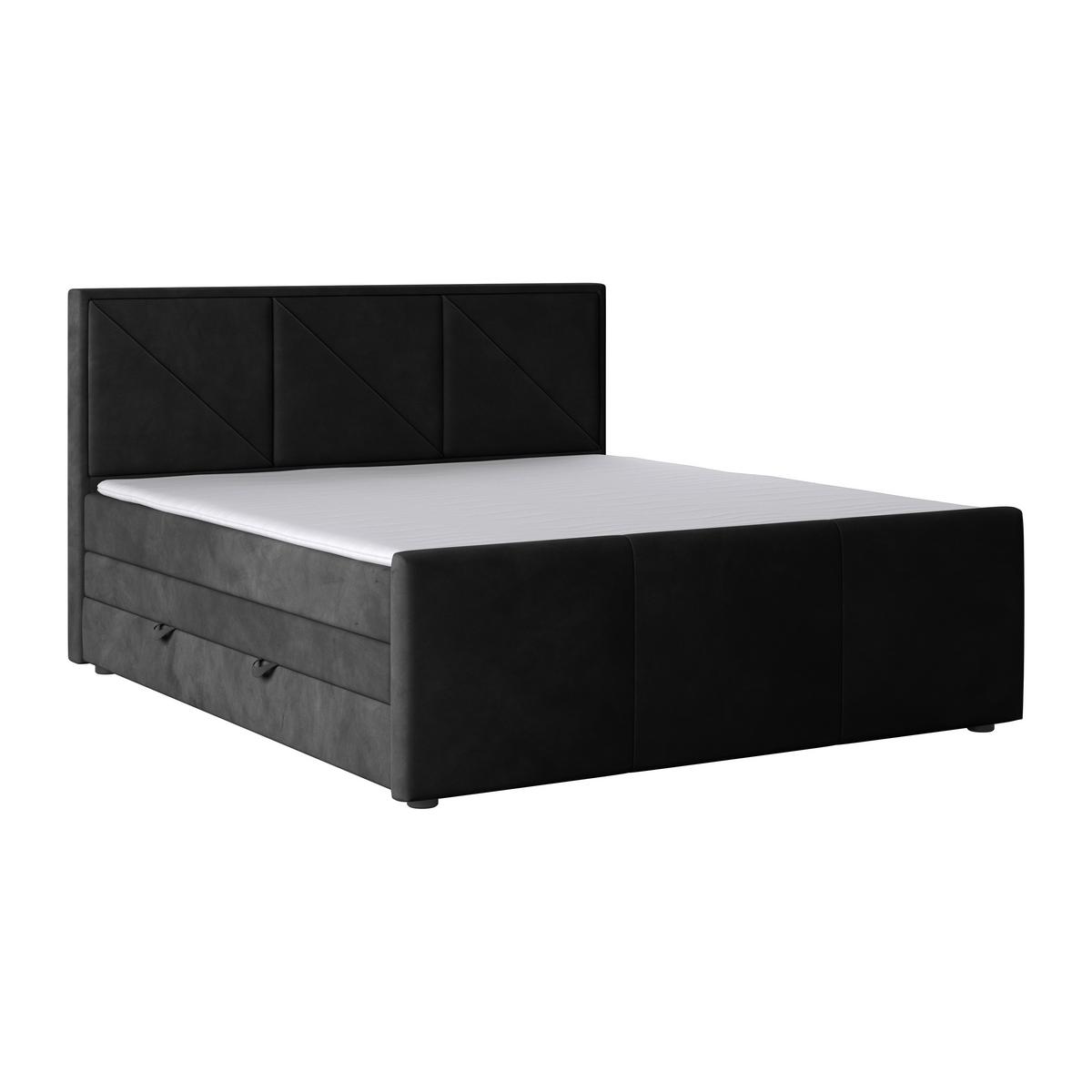 Boxspringbett Bologna 180x200 cm Schwarz - Schwarz, MODERN, Karton/Holzwerkstoff (180/200cm) - MID.YOU
