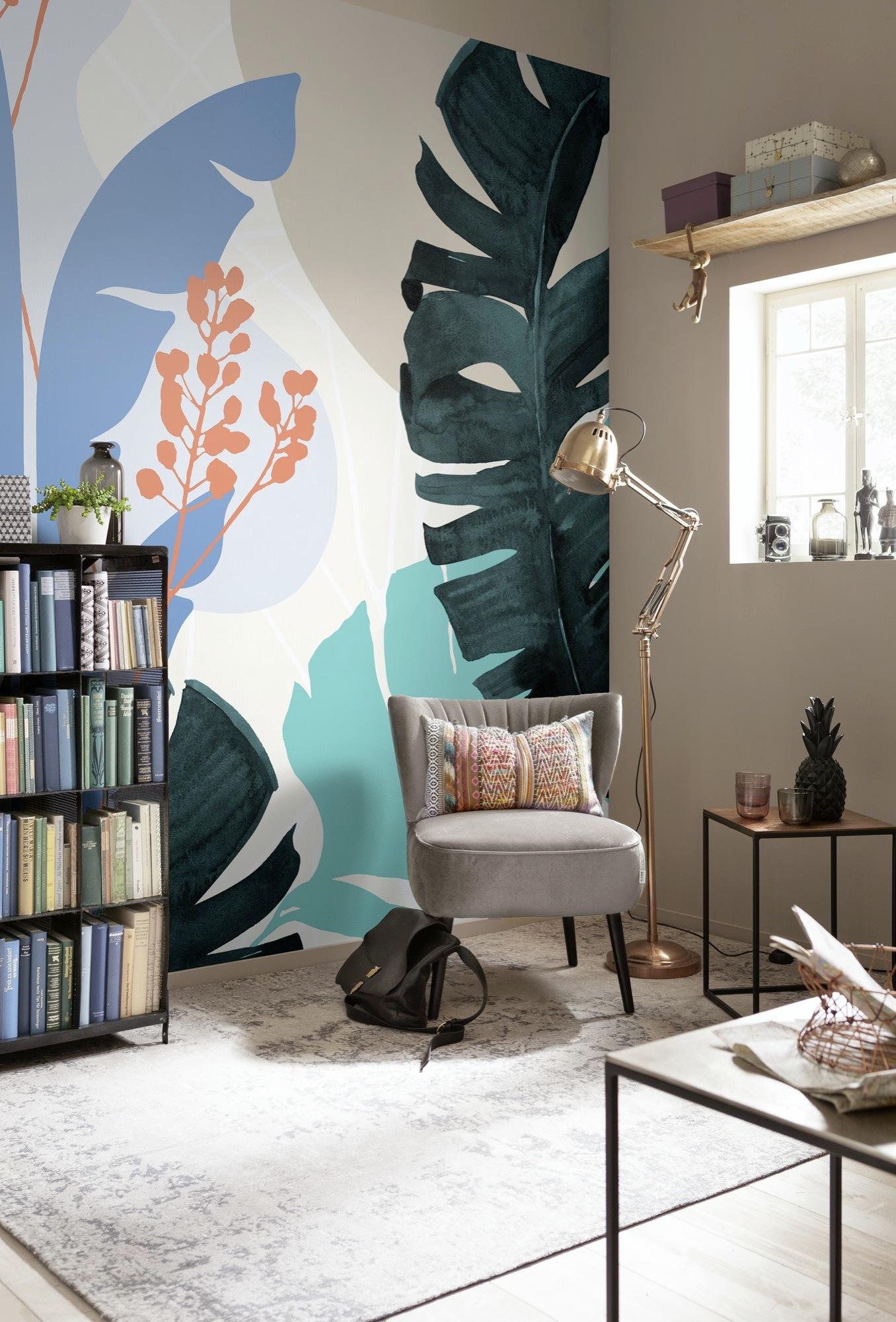 Fototapete Tropical Shapes - Multicolor, Trend, Papier (300/280cm) - Komar