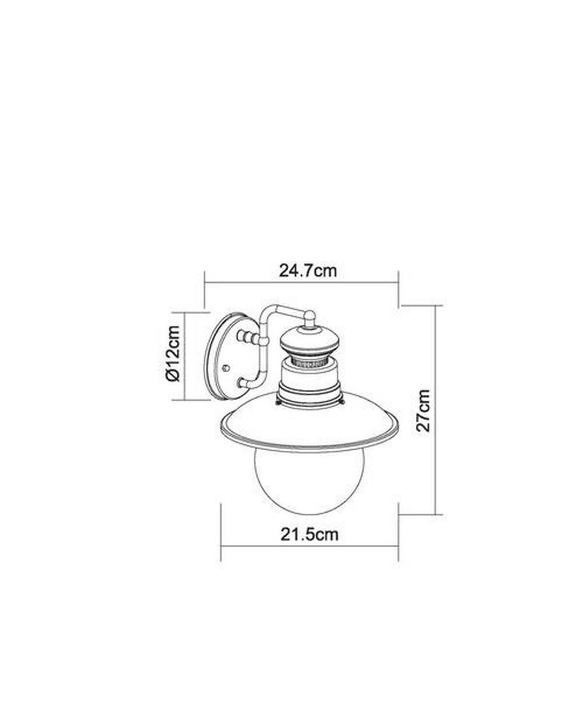 Außenleuchte 3272r 60 Watt Stahl/glas, Wandmontage - Klar/Weiß, MODERN, Glas/Metall (21,5/24,7/27cm)