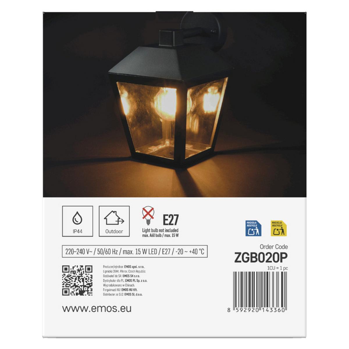 VONKAJŠIE LED SVIETIDLO ADENIA - čierna, Modern, kov/plast