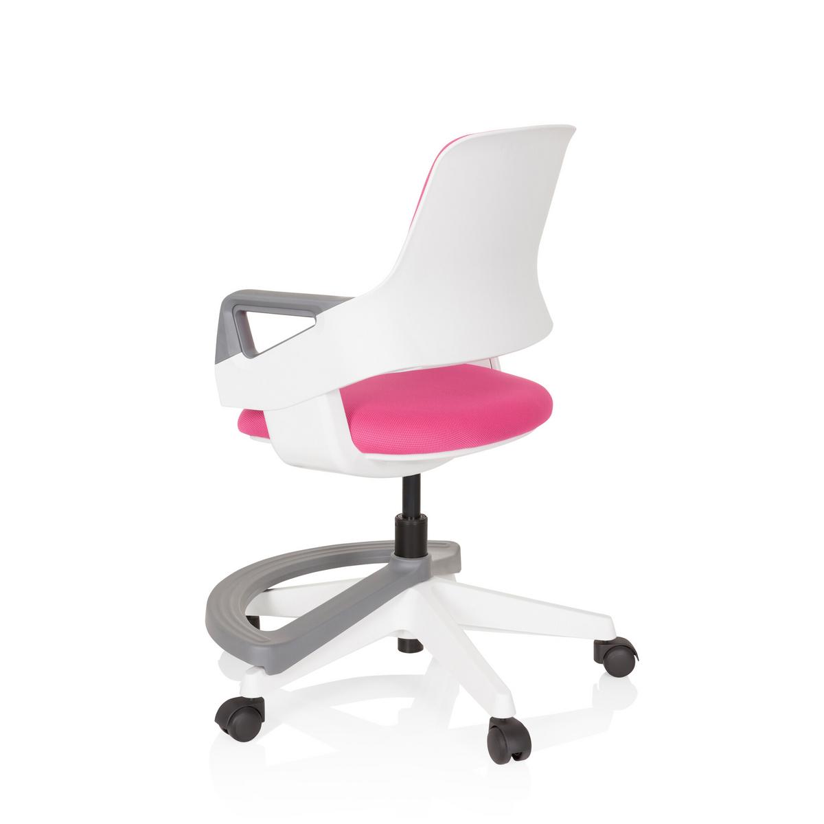 Jugenddrehstuhl Kid Flex Mit Armstützen Pink Bis 70 Kg - Pink/Weiß, Basics, Kunststoff (53/80-93/60cm) - MID.YOU