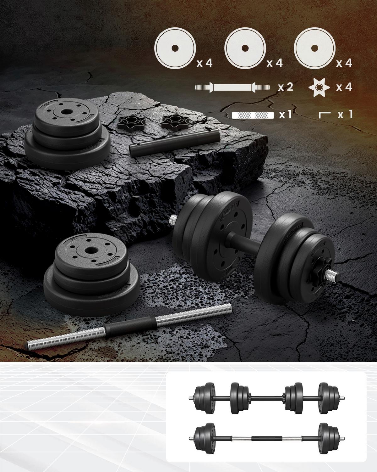 Fitness-set Dumbbell Schwarz B: 42 Cm - Schwarz, Basics, Metall (42/21.5/21.5cm)