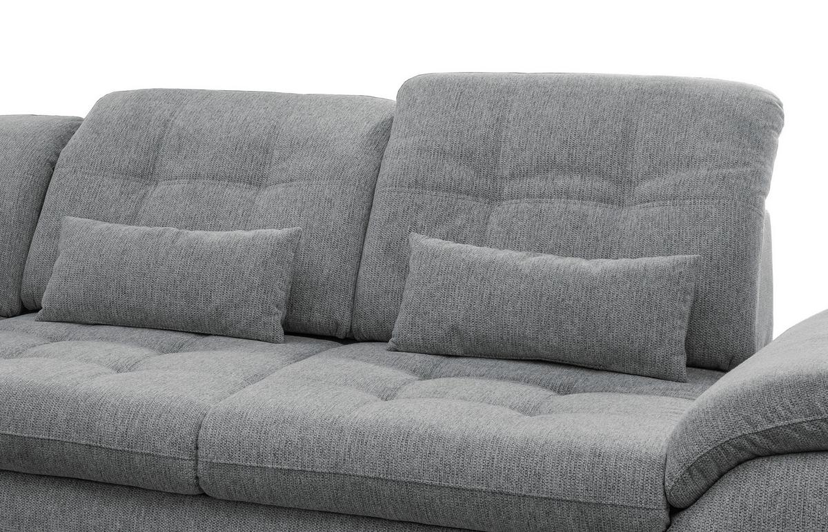 Ecksofa mit Bettkasten Rigatti Silberfarben 184x314cm - Chromfarben/Anthrazit, MODERN, Textil (184/314cm) - Livetastic