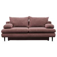 2-Sitzer-Sofa Mit Schlaffunktion Fiore B: 202 cm - Altrosa/Schwarz, Design, Textil (202/85/99cm) - P & B