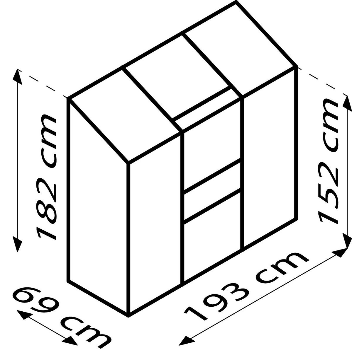 Anlehn-gewächshausbausatz Ida 1300 Esg3mm, Smaragd - Smaragdgrün, Basics, Glas/Metall (192,8/182,3/68,8cm)