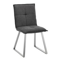 Židle Emilio tmavě šedá - tmavě šedá/barvy nerez oceli, Moderní, kov/dřevo (46/85/55cm) - Bessagi Home