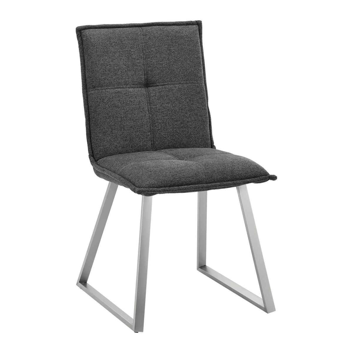 Židle Emilio tmavě šedá - tmavě šedá/barvy nerez oceli, Moderní, kov/dřevo (46/85/55cm) - Bessagi Home
