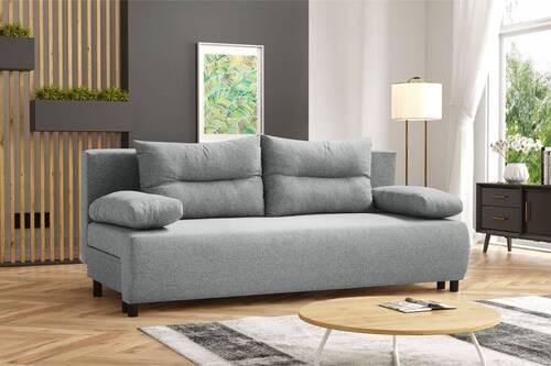 Schlafsofa Aigo - Schwarz/Grau, Design, Textil (192/73/86cm) - MID.YOU