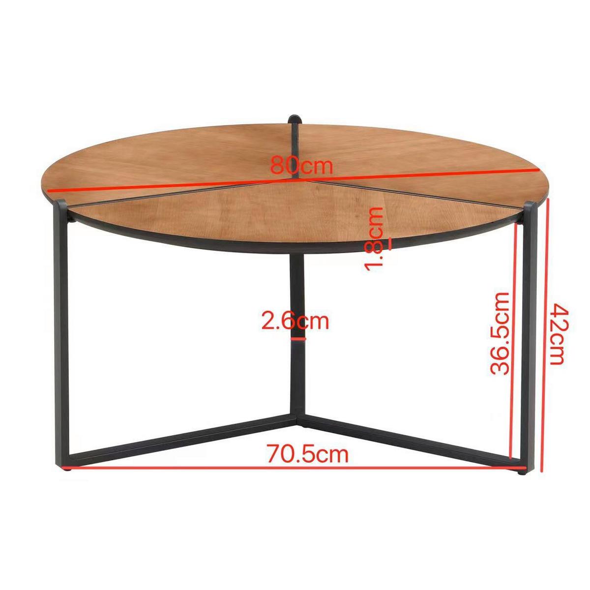 COUCHTISCH Braun/Schwarz B: 80cm - Schwarz/Braun, Design, Holzwerkstoff/Metall (80/80/42cm) - MID.YOU