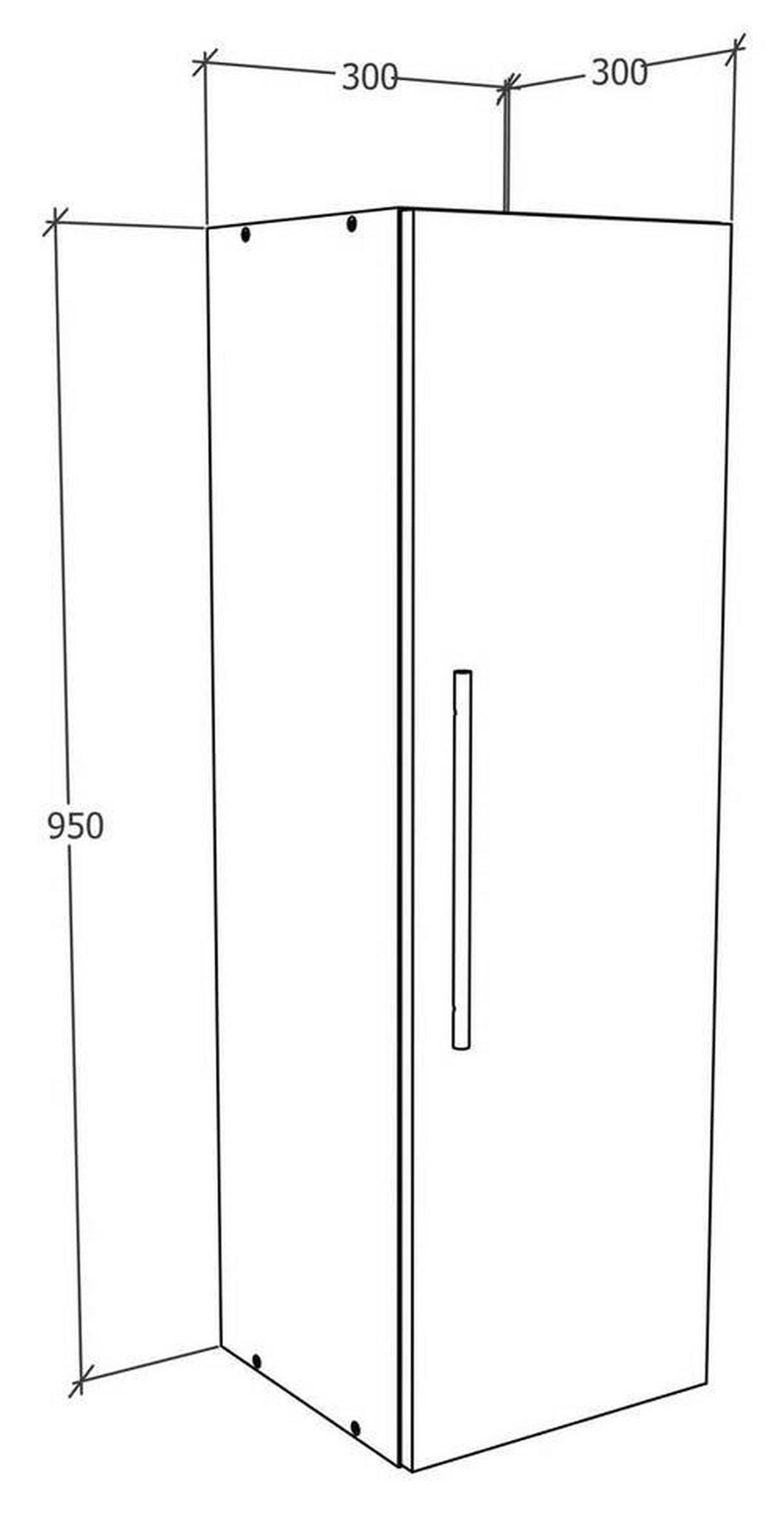 Závěsná skříňka Arila š: 30 cm, dub medový - černá/medový dub, Moderní, kov/kompozitní dřevo (30/115/30cm) - MID.YOU