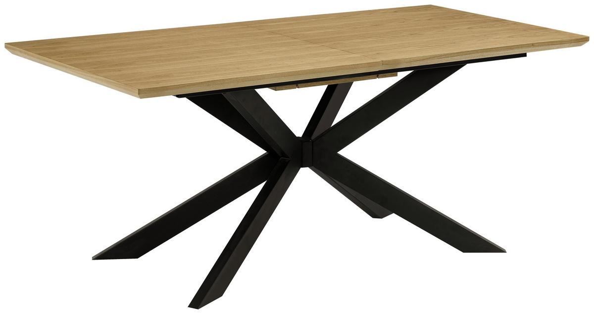 Esstisch Kalmar Schwarz/EichefarbenL:180-230cm - Eichefarben/Schwarz, MODERN, Holz/Holzwerkstoff (180/230/90/76cm) - P & B
