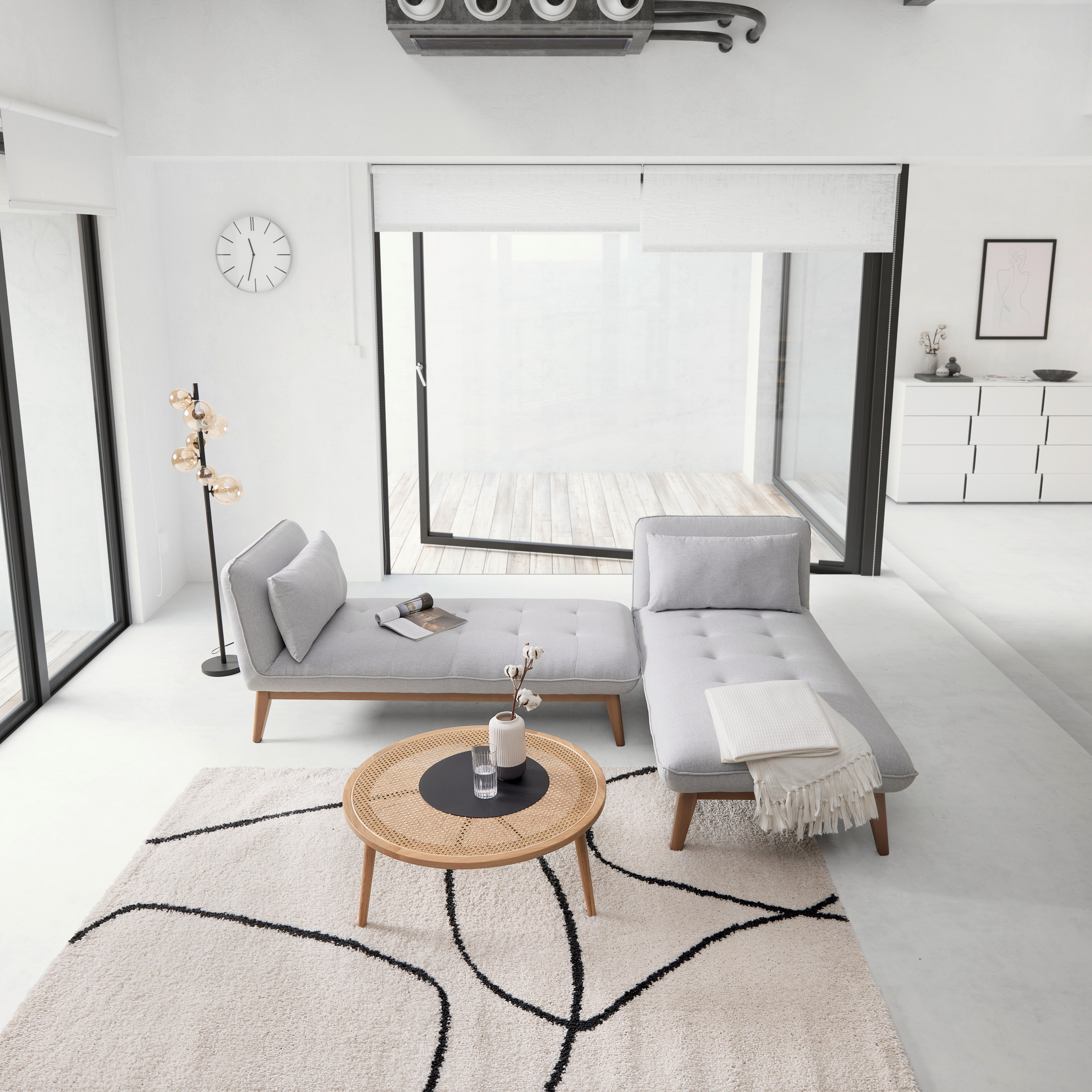Relaxační postel LIZA, světle šedá - šedá, Moderní, dřevo/textil (166/85/78cm) - Bessagi Home