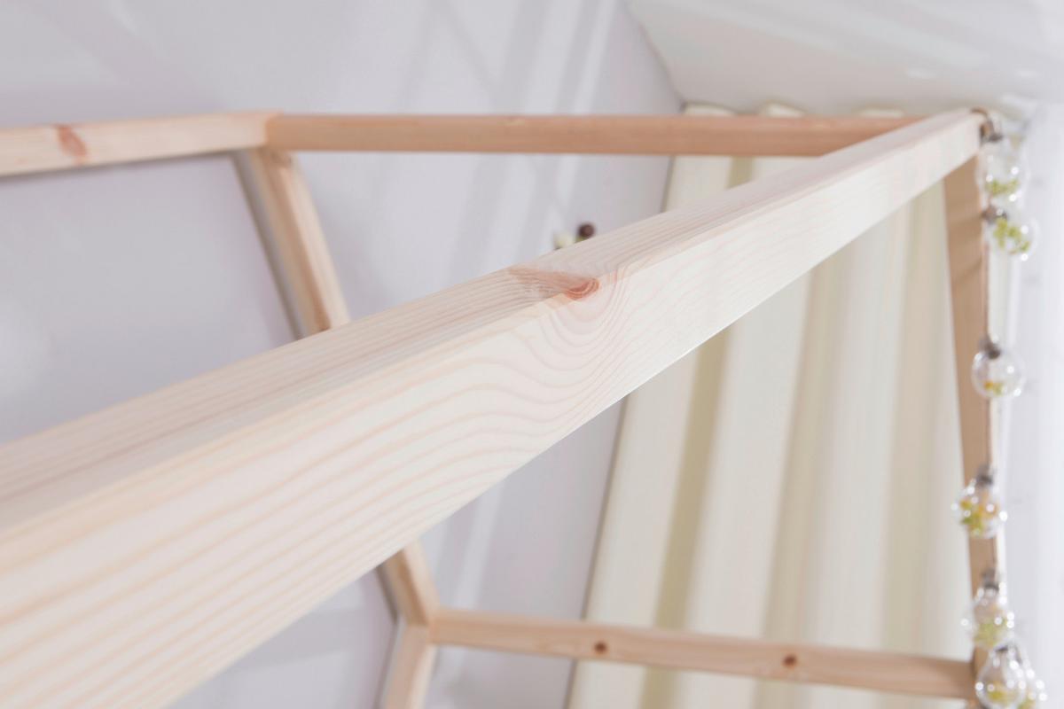 Hausbett Lou Naturfarben B: 90 cm - Naturfarben/Weiß, MODERN, Holz/Textil (90/200cm) - MID.YOU