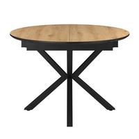 Ausziehtisch Rodin 110 Az 110-150x75x110 cm Naturfarben - Schwarz/Naturfarben, MODERN, Holzwerkstoff/Metall (110-150/75/110cm)