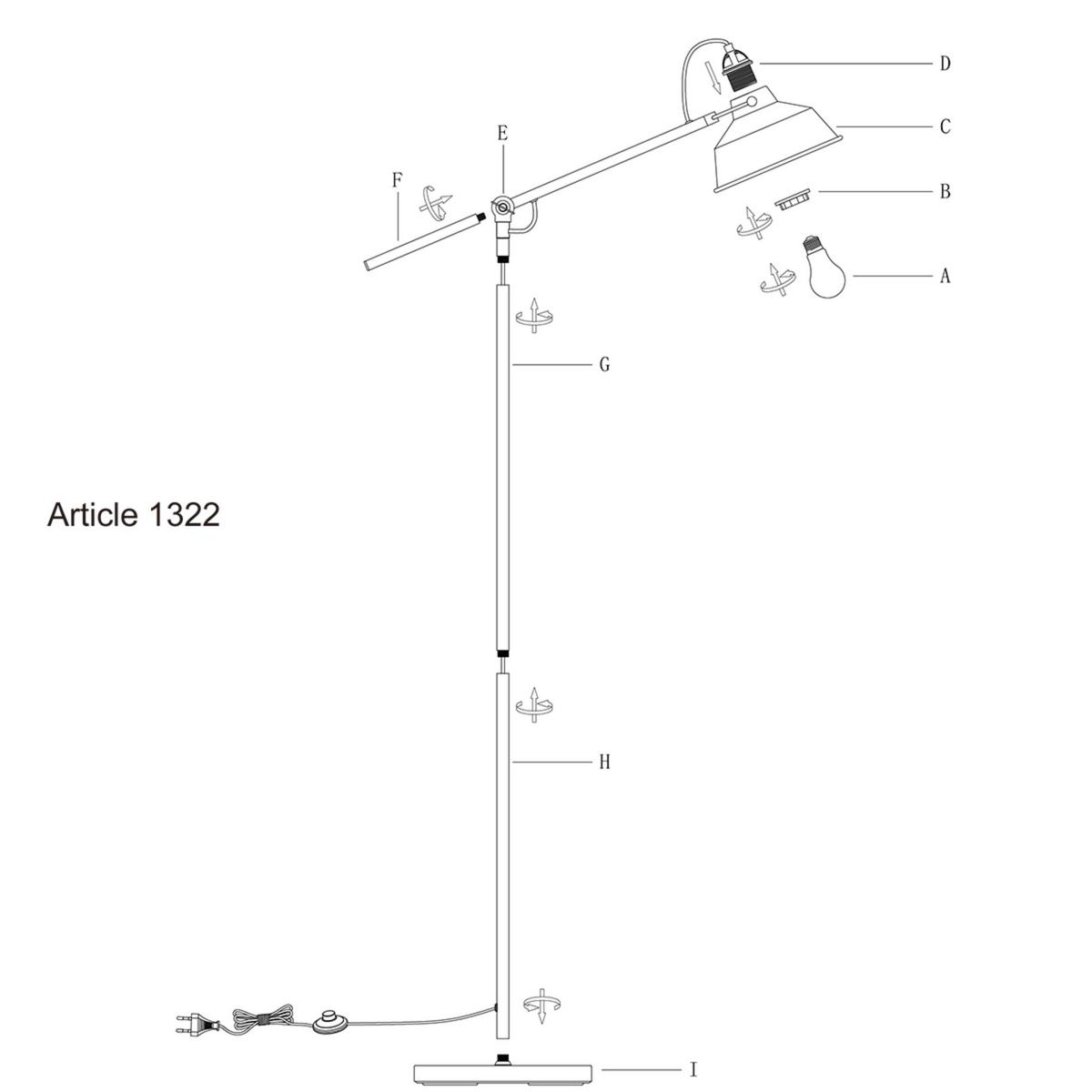 Bogenleuchte Nové - Grau, Trend, Metall (28/130/65cm)